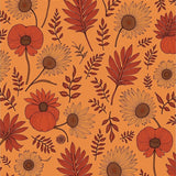 Autumn Blossom Semicircular Entryway Decorative Welcoming Accent(Orange)