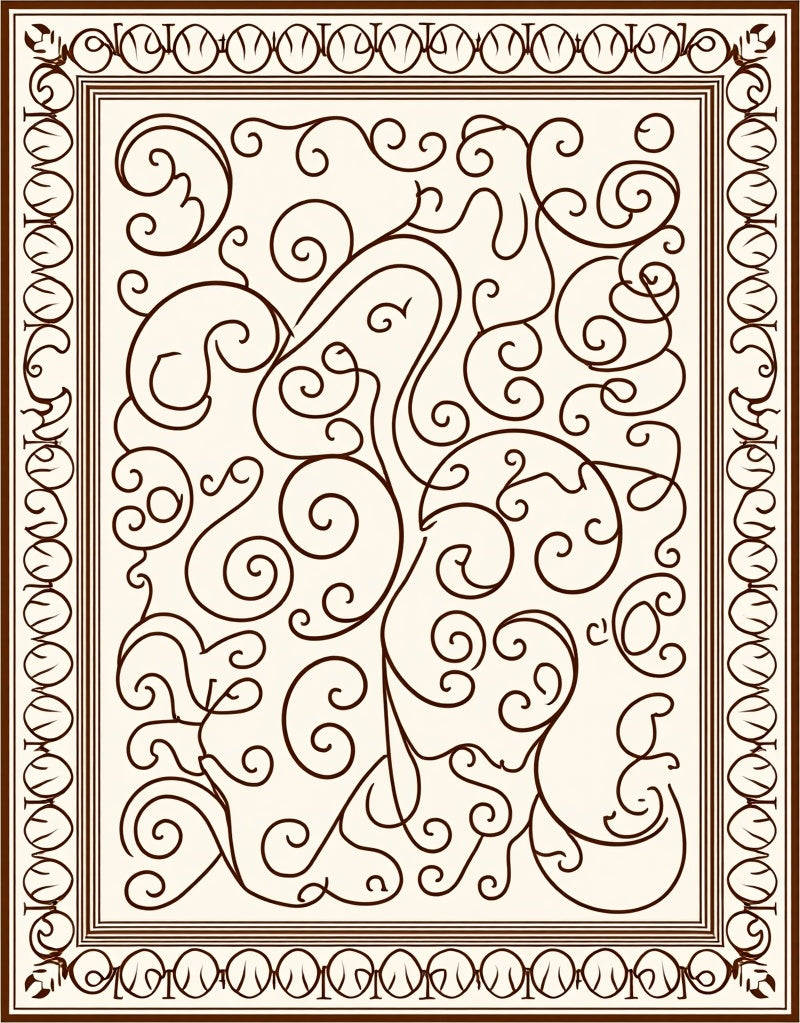 Traditional Ornate Scrollwork (Brown) - ODIKA