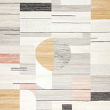 Abstract Boho Harmony with Geometric Lines and Earthy Tones(Gray)