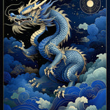Magical Fantasy Dragon Motif(Blue)