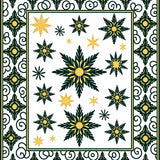 Scandinavian Snowflake Showcasing Interlocking Festive Motifs(Green)