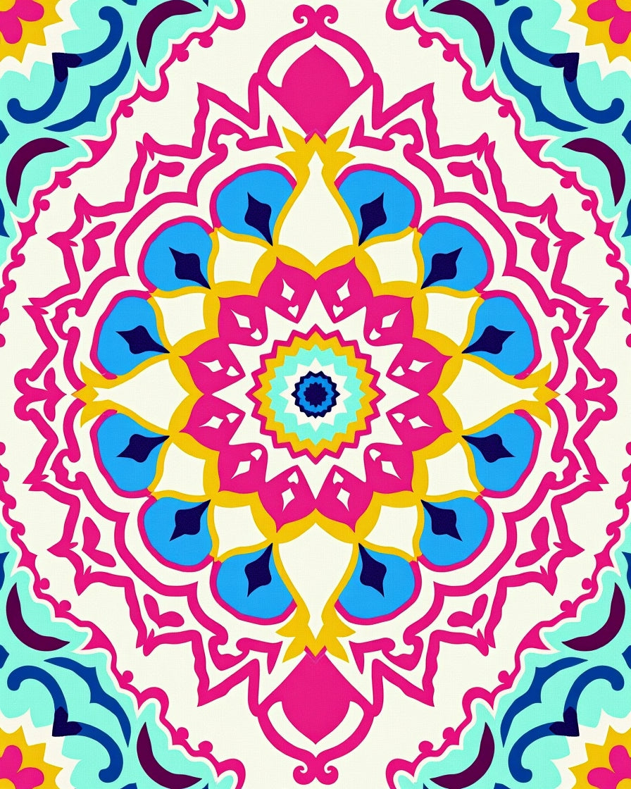 Boho Spirit Artistic with Lattice Scroll Accents (Pink) - ODIKA