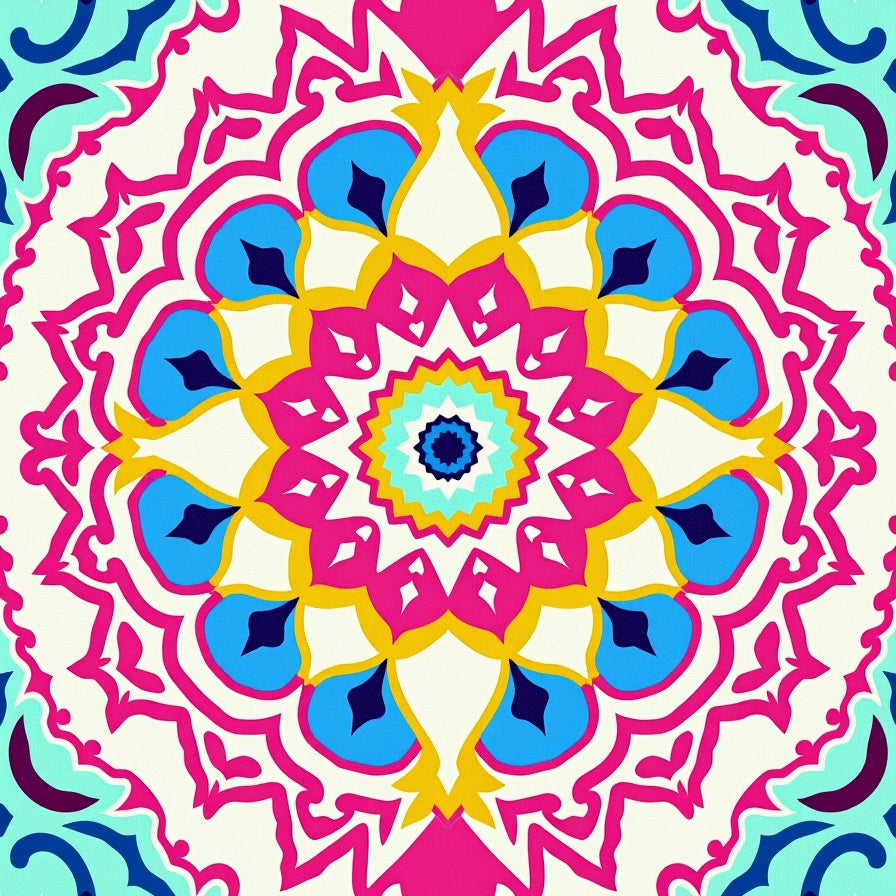 Boho Spirit Artistic with Lattice Scroll Accents (Pink) - ODIKA