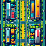 Colorful City Traffic Playroom Educational(Blue) - ODIKA