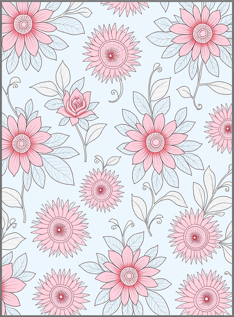 Luxurious Blooming Floral Fantasy Wonderland Swirl Dream Tapestry (Pink) - ODIKA