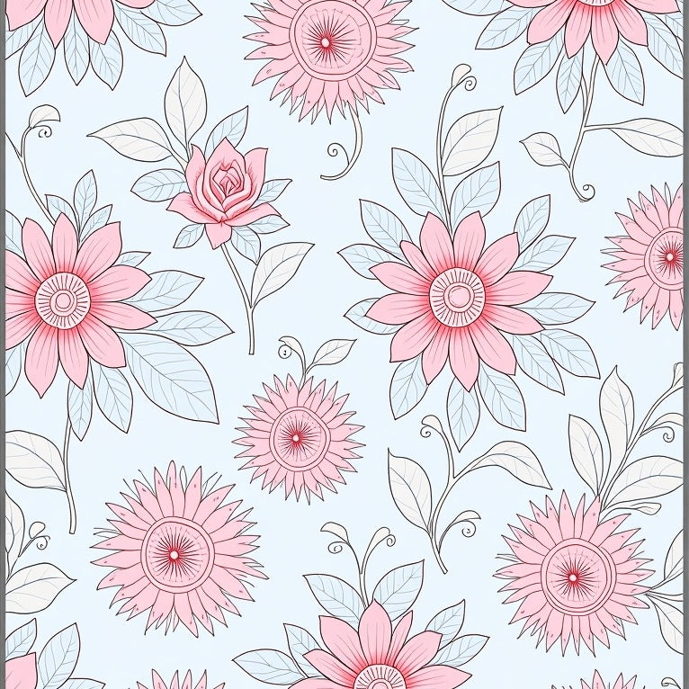 Luxurious Blooming Floral Fantasy Wonderland Swirl Dream Tapestry (Pink) - ODIKA