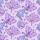 Botanical Whimsy Featuring Flourishing Petal Motifs(Purple)