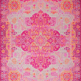 Abstract Boho Swirls and Geometric Shapes with Layered Floral Accents(Magenta)