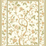Elegant Floral Vines Area Graceful Beige Patterned Floor(Ivory)