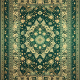 Intricate Geometric Spotted Area Featuring Motifs(Green)