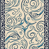 Oceanic Wave Motif Traditional(Beige)