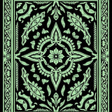 Eclectic Boho Paisley Whimsical Artisan(Green)