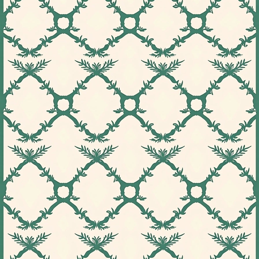Modern Interlocking Lattice with Delicate Vine Motifs (Ivory) - ODIKA