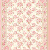 Blush Scallop Rosette Accent Area Floral Motif(Ivory)