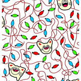 Festive Electrified Feline Illuminated Holiday Humorous Display(White)