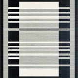 Minimalist Dual Tone Striped Floor Covering with Absorbent Non Slip Texture(Gray)