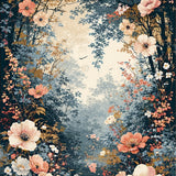 Elegant Toned Flower Motif(Beige)