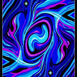 Celestial Wave with Shimmering Gradient Stripes (Blue)