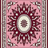 Elegant Medallion Trellis Vintage Distressed Floral Boho (Pink) - ODIKA