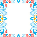 Delicate Floral Medallion Motifs in Repeating Symmetrical Layout (Blue) - ODIKA