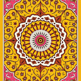 Bohemian Floral Ornate Delicate Tapestry (Yellow)