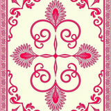 Arabesque with Flowing Curves and Traditional Ornamental Style(Pink)