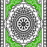 Floral with Interlocking Petal and Vine (Green)