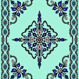Floral Medallion Vintage Boho Artistry Entrance(Turquoise)