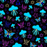 Celestial Fairyland Interlocking Mushrooms and Ethereal Bug (Blue)