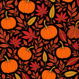 Harvest Festival Pumpkin Maple Autumn Symphony(Black)