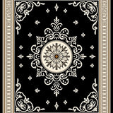 Artisan Medallion Tapestry with Baroque Flourish Motifs(Black)
