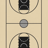 Basketball Court Beige Floor Black Key Black Lines Gray Circle(Beige)