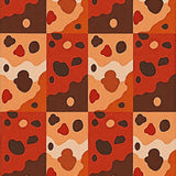 Abstract Animal Inspired Design with Spotted and Bold Color Blocking(Brown)