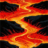 Energetic Volcano Inspired Motif(Red)