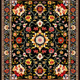 Distressed Vintage Flower Motif(Black)