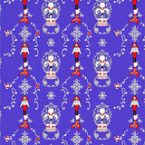 Festive Nutcracker and Snowflake Interlocking Medallion Area(Purple)
