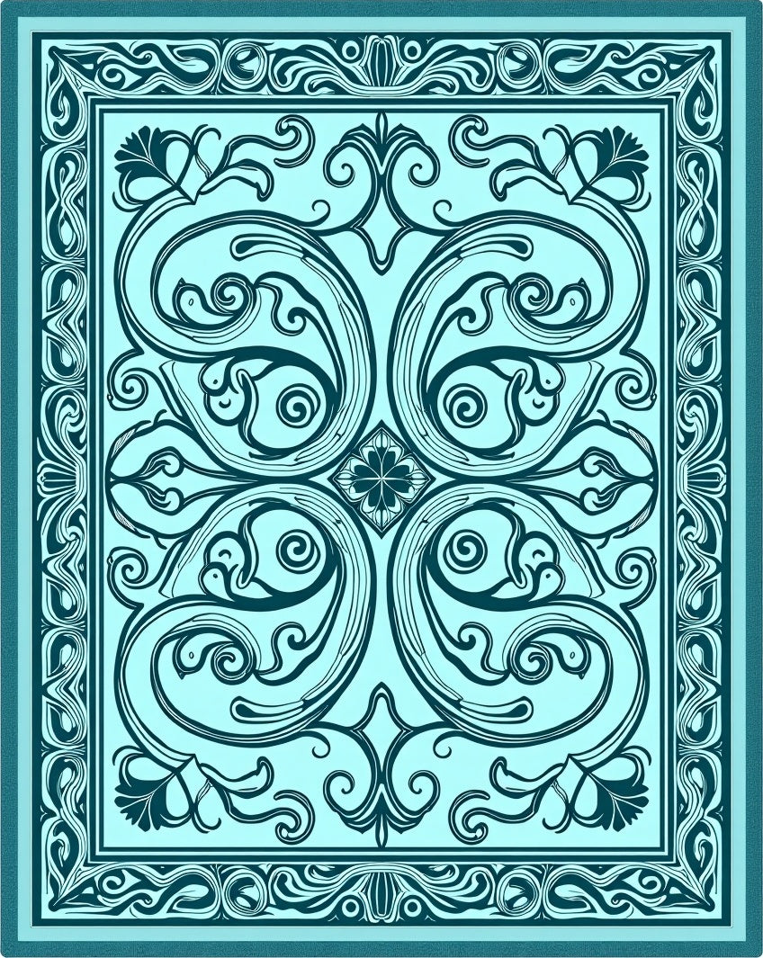 Wave Medallion with Flowing Curves Design (Blue) - ODIKA