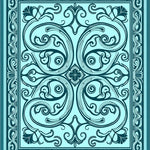 Wave Medallion with Flowing Curves Design (Blue) - ODIKA