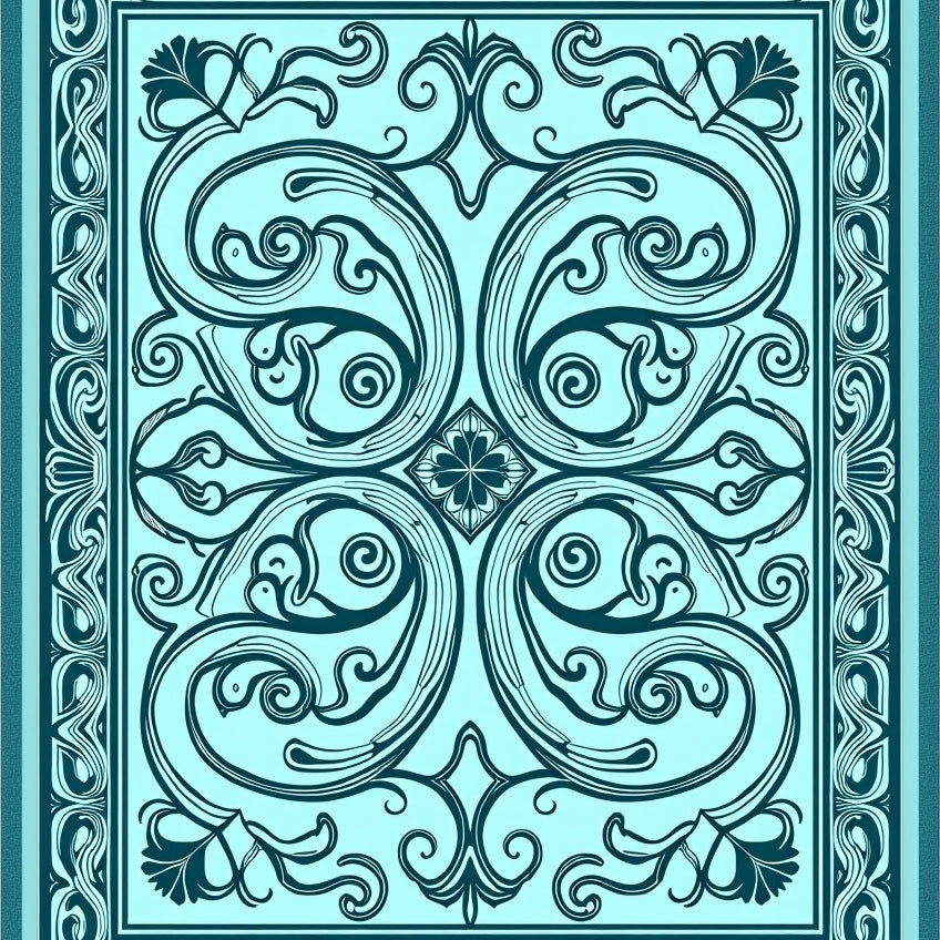 Wave Medallion with Flowing Curves Design (Blue) - ODIKA