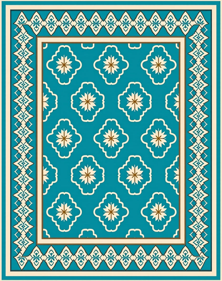 Tile Motif Weatherproof Non Fade (Blue) - ODIKA
