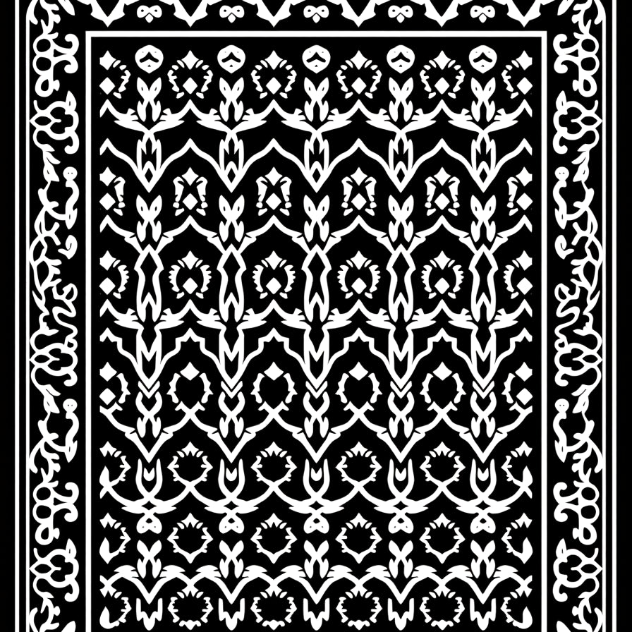 Abstract Spooky Ghost Faces in Interlocking Gothic Frames(Black) - ODIKA