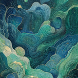 Deep Sea Abstract Marine Life(Blue)