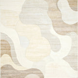 Ethereal Beige Area Abstract Swirls for Home Decor(Beige)