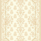 Classic Damask Inspired Area Featuring Cream and Beige Scroll Elegance(Beige)
