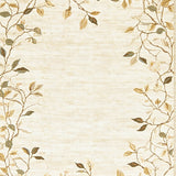 Floral Boho Chic Area with Elegant Beige and Khaki Leaf Motifs for Entryway(Beige)