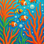 Tropical Fish School Design Marine Entrance (Blue) - ODIKA