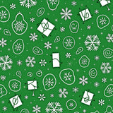 Whimsical Holiday Characters Amidst Frosty Snowflakes and Gift Box(Green)