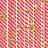 Festive Cane Stripe Interlocking Ornament Motif(Red)