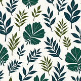 Botanical Leaf Motif Touch Floor Contemporary (Green)