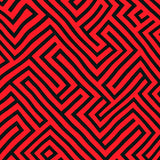 Interlocking Chevron Mosaic with Elegant Symmetrical Stripes and Curves(Red)